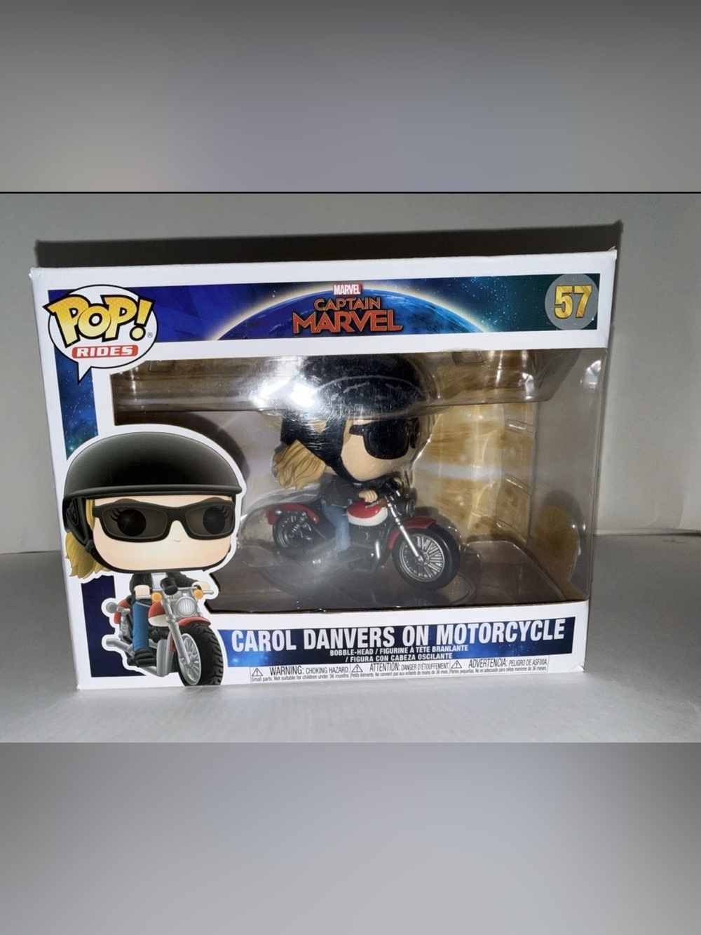 Funko Pop! Rides Carol Danvers on Motorcycle #57